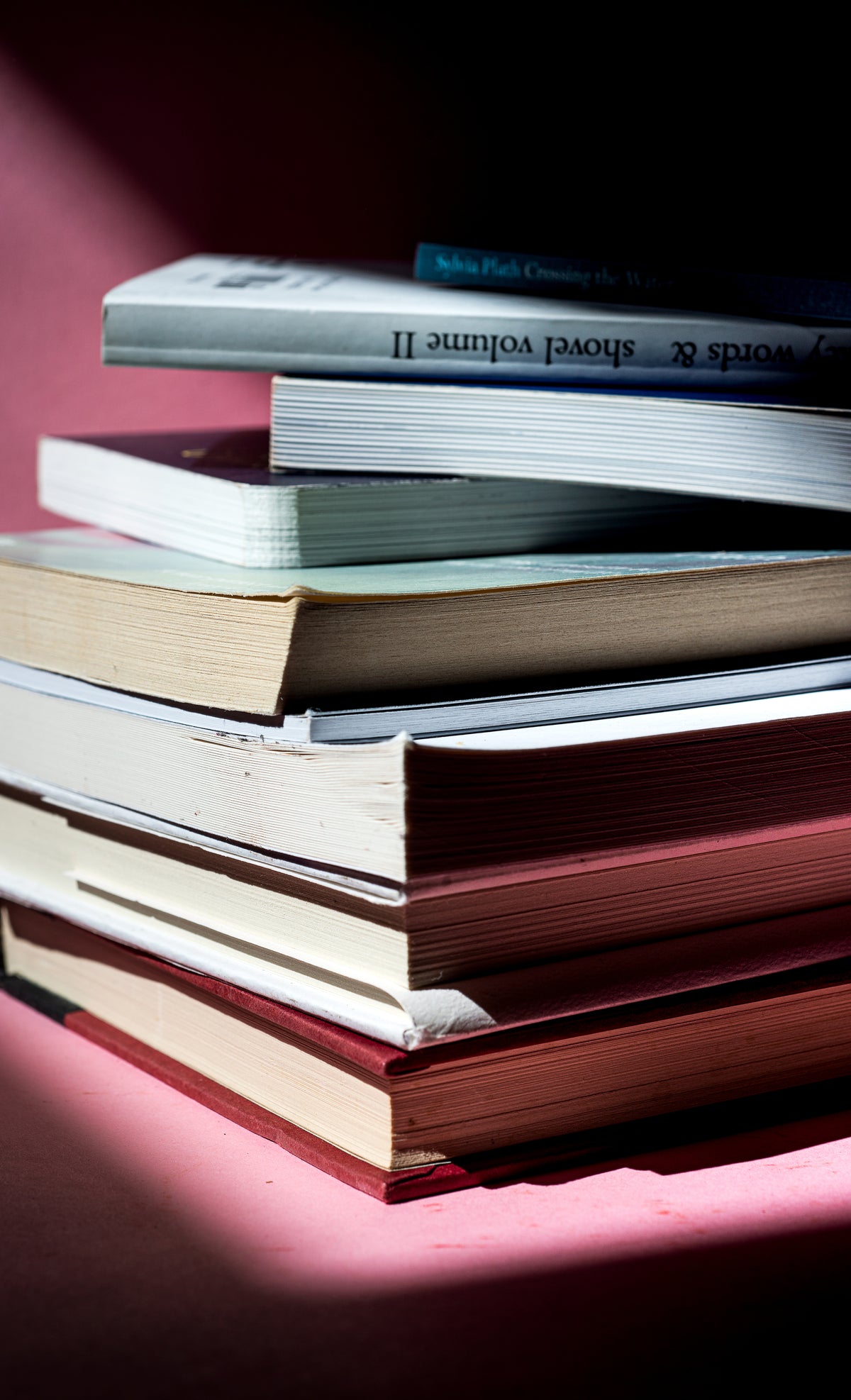 Close-up of a stack of books